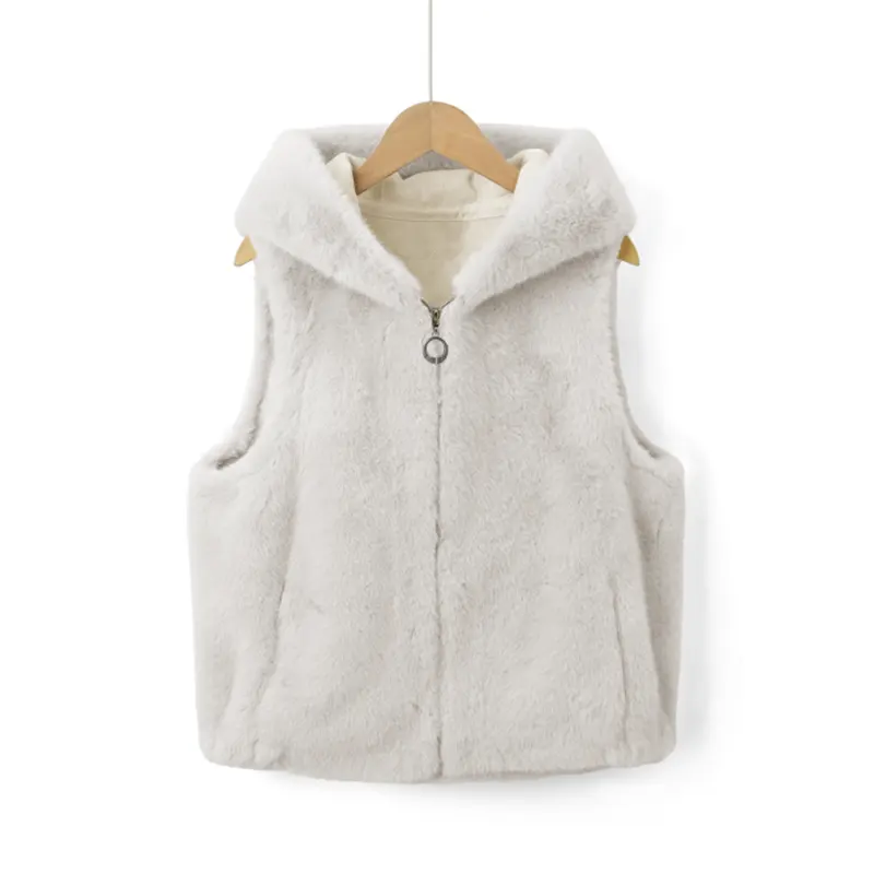 Multi-color Hooded Premium Soft Faux Fur Waistcoat