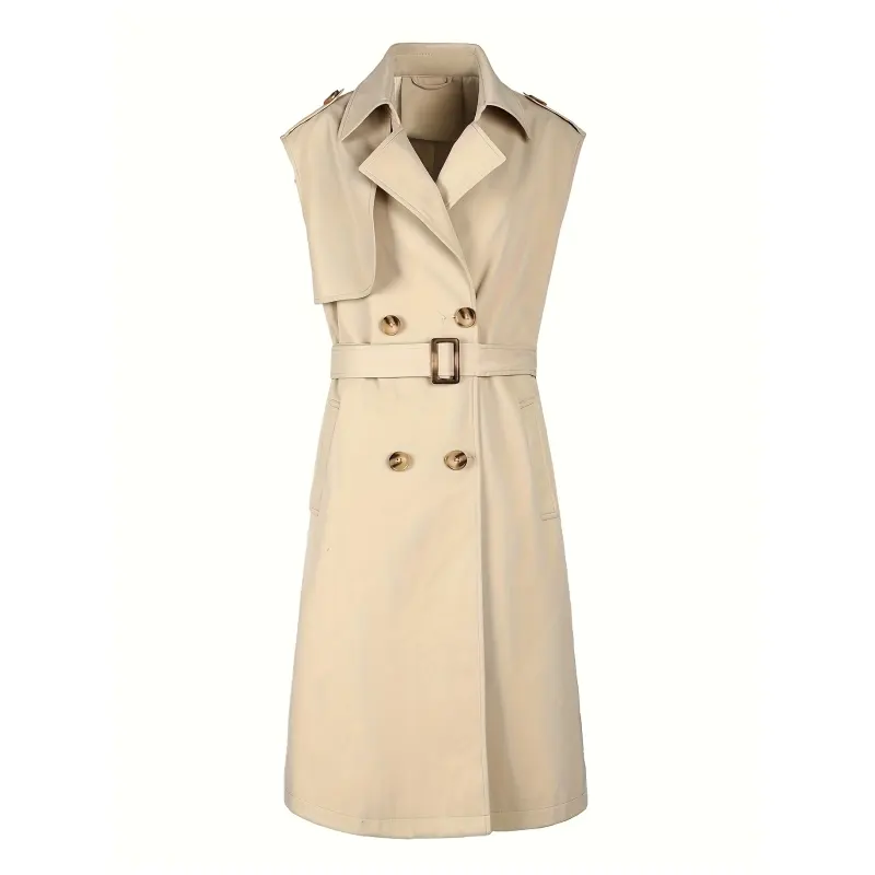 Casaco feminino estilo resort sem mangas
